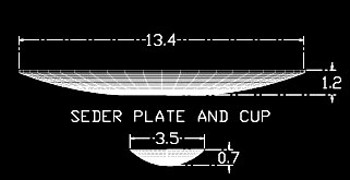 dimensions of seder set pieces